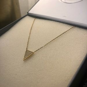 Gold and Crystal Triangle Necklace